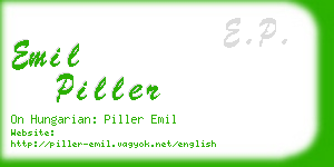 emil piller business card